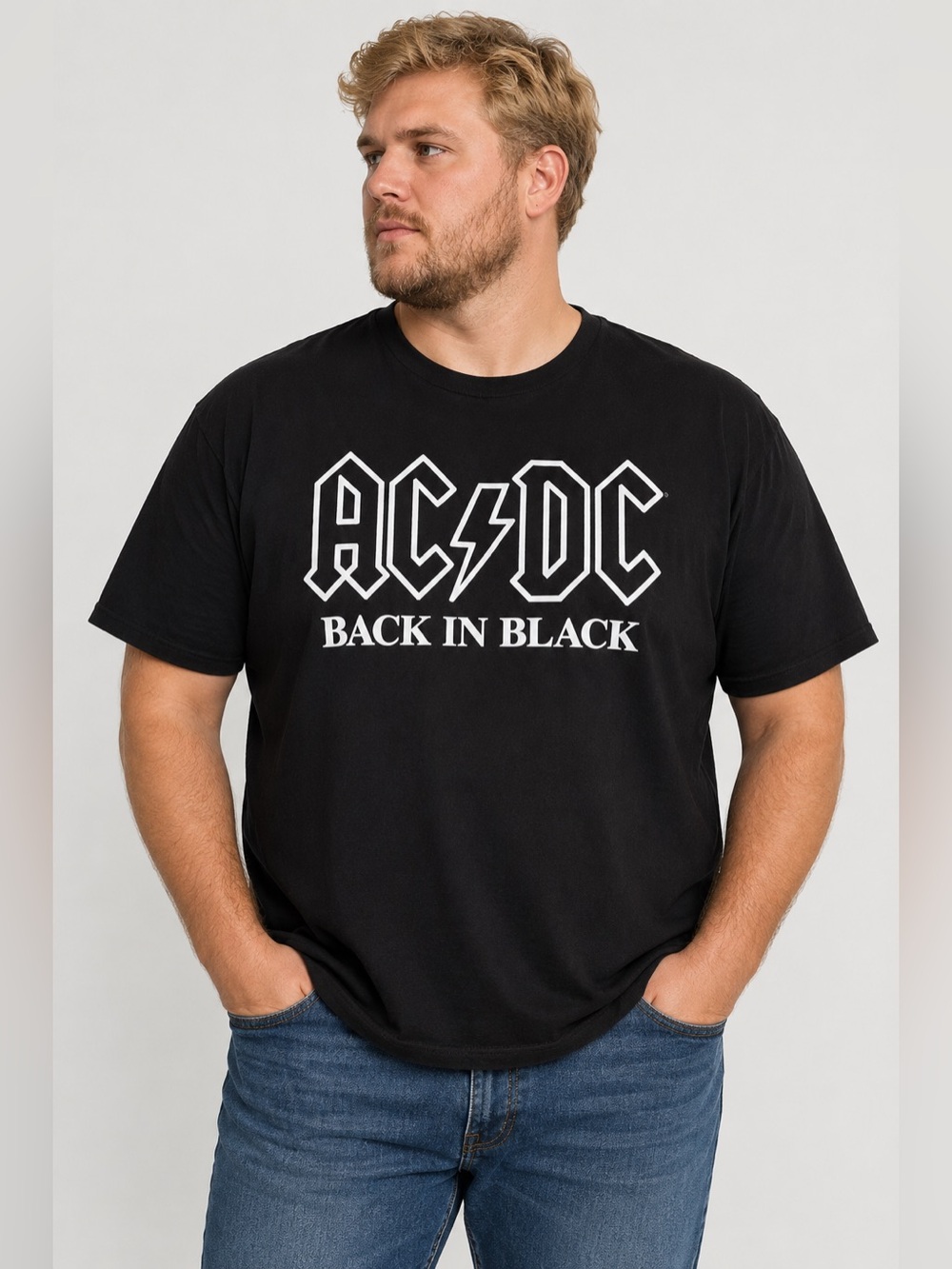 AC/DC Black Tee with White Logo